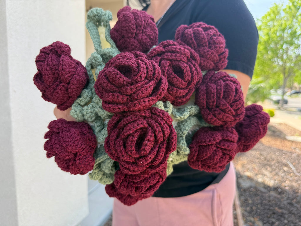 Crochet flower bouquet blanket