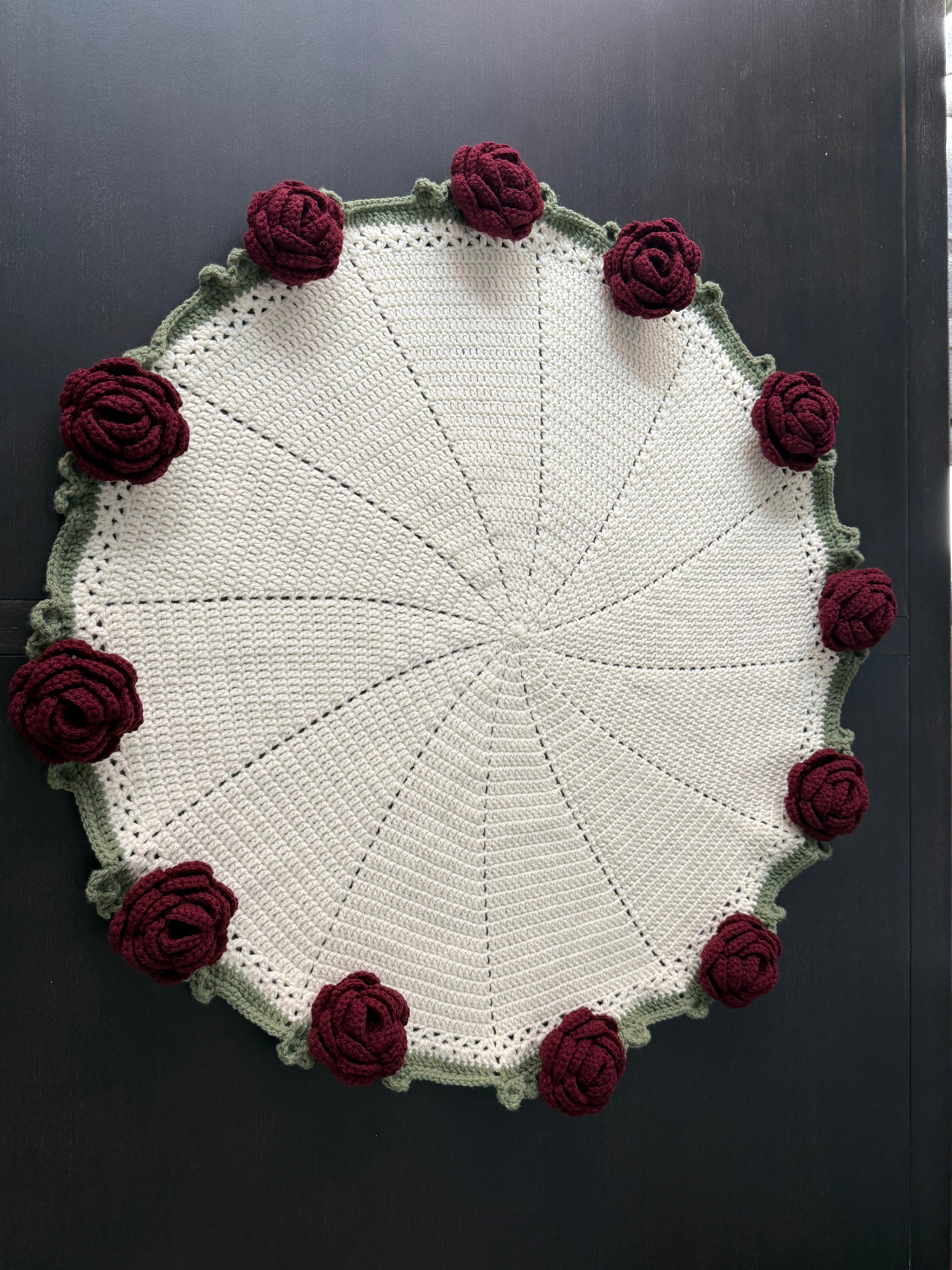 Crochet flower bouquet blanket